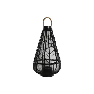 Bougeoir Noir en Métal – Home ESPRIT (28 × 28 × 50 cm)