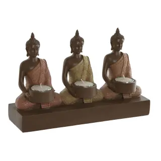 Bougeoir en Résine Marron, Orange, Corail & Citron – Home ESPRIT (28 × 8,5 × 17 cm) - Vue 2