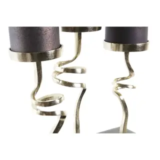 Bougeoir en Verre & Aluminium – DKD Home Decor (37 × 16 × 47 cm) - Vue 2