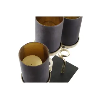 Bougeoir en Verre & Aluminium – DKD Home Decor (37 × 16 × 47 cm) - Vue 3